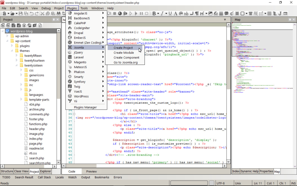 Other popular PHP and JavaScript libraries are available